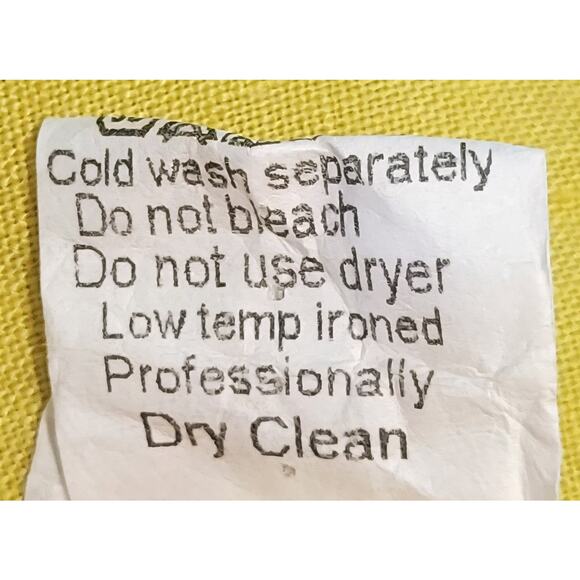 Terzo Millennio Women Small Yellow Linen Blouse Shell Button Back Made in Italy - Picture 9 of 10